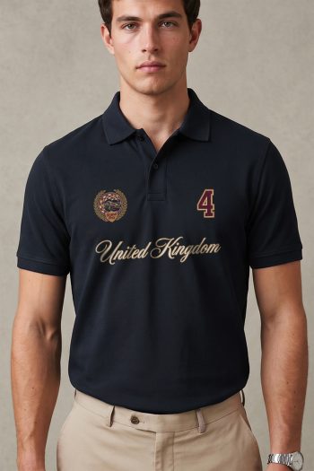 Polo Κοντομάνικο σε Μπλε Χρώμα, United Kingdom Crest