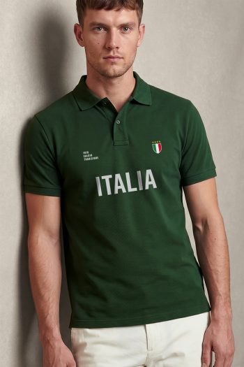 Ανδρικό Κοντομάνικο Polo σε Πράσινο Χρώμα, Italia Big