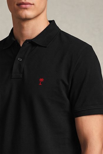 Ανδρικό Polo Μπλουζάκι σε Μαύρο Χρώμα, Red Palm Icon