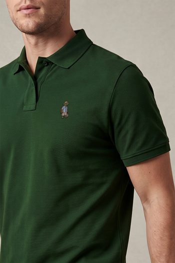 Polo Κοντομάνικο σε Πράσινο Χρώμα, Small Badger Character