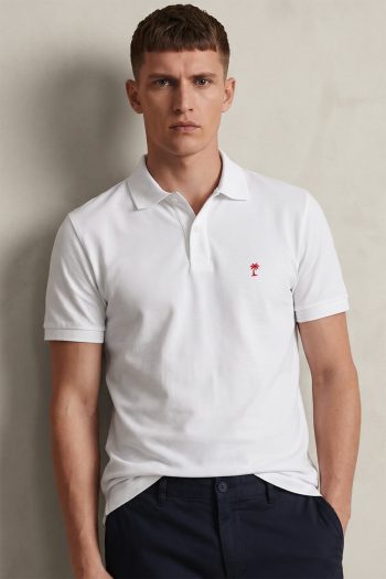 Ανδρικό Polo Μπλουζάκι σε Λευκό Χρώμα, Red Palm Icon