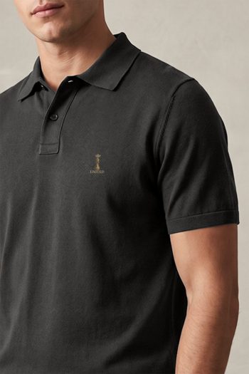 Ανδρικό Κοντομάνικο Polo σε Iron Grey Χρώμα, Gold Chess United