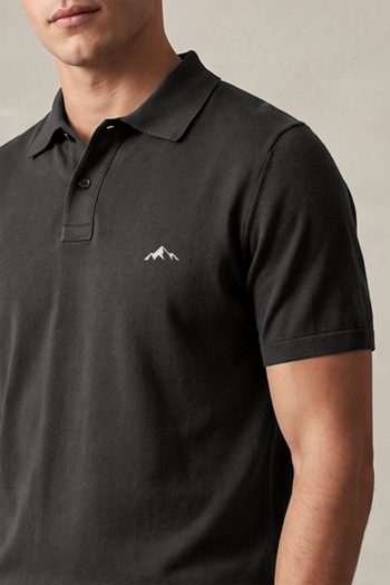 Κοντομάνικο Polo σε Iron Grey Χρώμα, Mountain Peak Icon