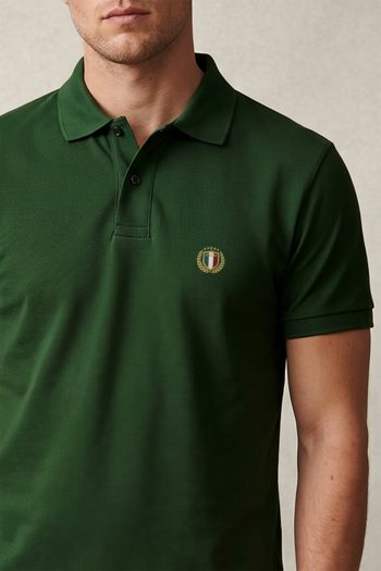Ανδρικό Κοντομάνικο Polo σε Πράσινο Χρώμα, Round Club Crest