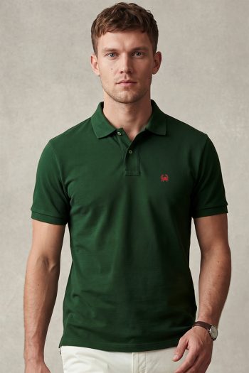 Polo Ανδρικό σε Πράσινο Χρώμα, Red Crab Icon