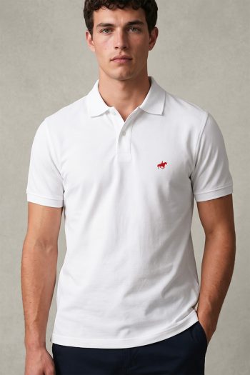 Ανδρική Μπλούζα Polo σε Λευκό Χρώμα, Red Rider Icon