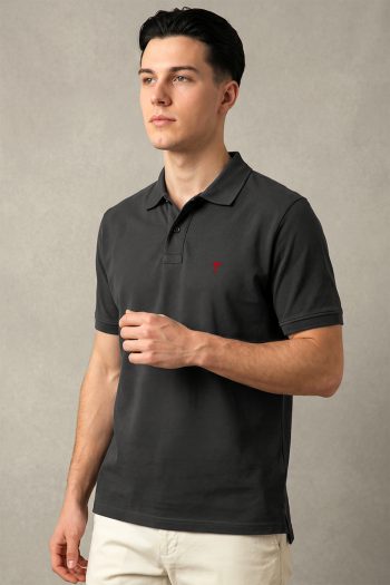 Ανδρικό Polo Μπλουζάκι σε Iron Grey Χρώμα, Red Palm Icon