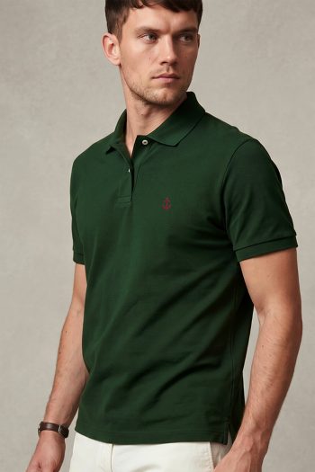 Ανδρική Μπλούζα Polo σε Πράσινο Χρώμα, Red Anchor Icon
