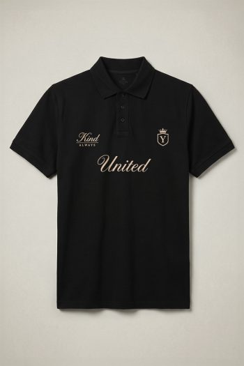 Κοντομάνικο Polo σε Μαύρο Χρώμα, Kind United Crest