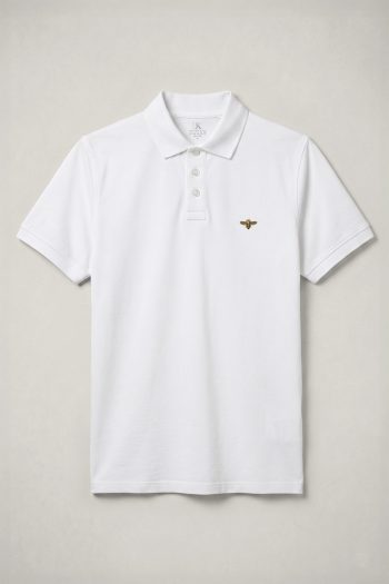 Ανδρικό Polo Μπλουζάκι σε Λευκό Χρώμα, Gold Bee Mark