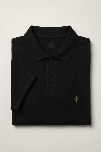 Ανδρική Μπλούζα Polo σε Μαύρο Χρώμα, Cactus Desert Icon