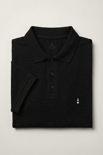 Ανδρική Μπλούζα Polo σε Μαύρο Χρώμα, Ace Card Icon