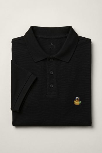 Ανδρικό Premium Polo σε Μαύρο Χρώμα, Rubber Duck Icon