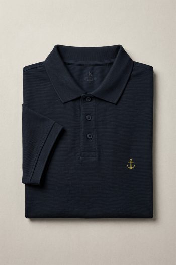 Ανδρική Μπλούζα Polo σε Μπλε Χρώμα, Gold Anchor Icon