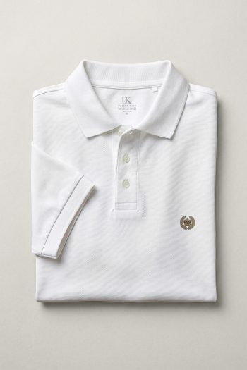 Ανδρικό Polo Μπλουζάκι σε Λευκό Χρώμα, Gold Laurel Crest