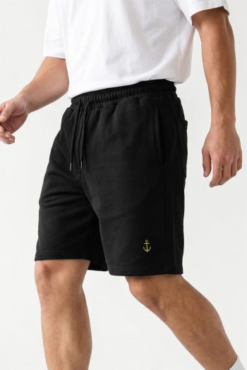 Tiny Anchor Icon, Ανδρική Βερμούδα σε Μαύρο Χρώμα