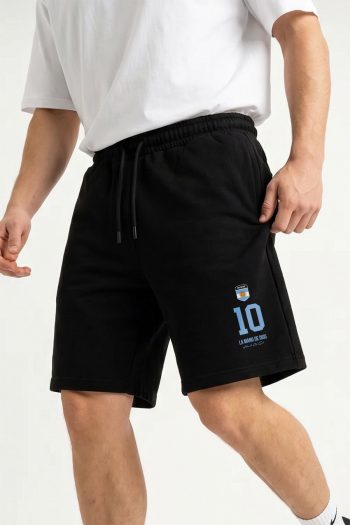 Blue Number Ten Crest, Ανδρική Βερμούδα σε Μαύρο Χρώμα