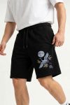 Βερμούδα Ανδρική σε Μαύρο Χρώμα, Moon Crane Floral