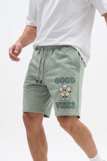 Βερμούδα Ανδρική σε Φασκόμηλο Χρώμα, Good Vibes Character