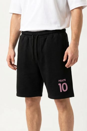 Miami Pink Number Ten, Ανδρική Βερμούδα σε Μαύρο Χρώμα