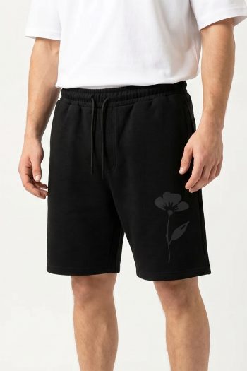 Regular Fit Σορτσάκι σε Μαύρο Χρώμα, Shadow Flower Stem