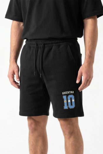 Argentina Number Ten, Ανδρική Βερμούδα σε Μαύρο Χρώμα