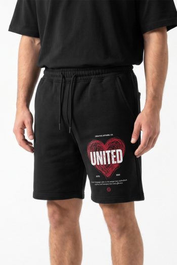 Ανδρικό Σορτσάκι σε Μαύρο Χρώμα, United Heart Label