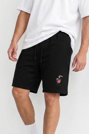 Βερμούδα Ανδρική σε Μαύρο Χρώμα, Colorful Tropical Mini