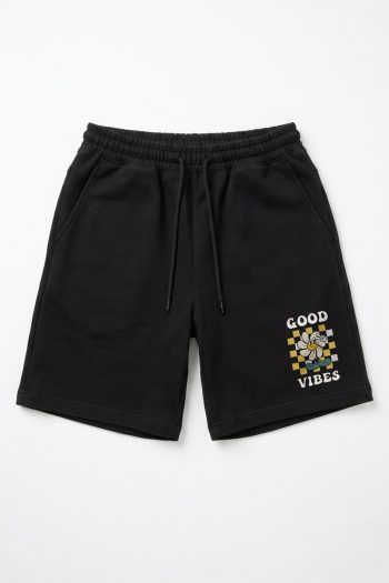 Βερμούδα Ανδρική σε Μαύρο Χρώμα, Good Vibes Checker