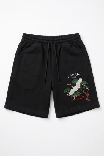 Βερμούδα Ανδρική σε Μαύρο Χρώμα, Japan Crane New
