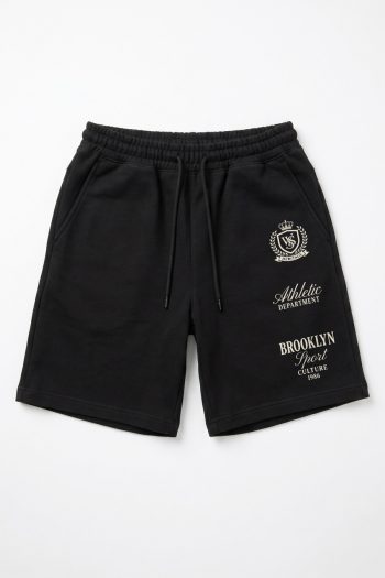 Βαμβακερή Βερμούδα σε Μαύρο Χρώμα, Brooklyn Athletic Department