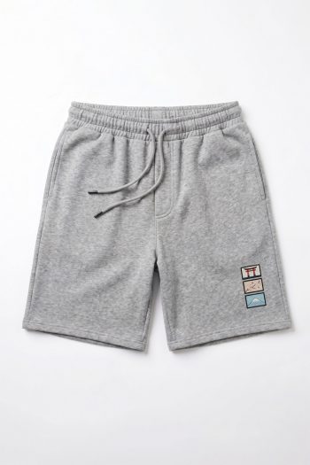 Ανδρικό Σορτς Regular Fit σε Γκρι Χρώμα, Stacked Postcard Patch