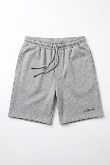 Βαμβακερή Βερμούδα σε Γκρι Χρώμα, Subtle United Script Mark
