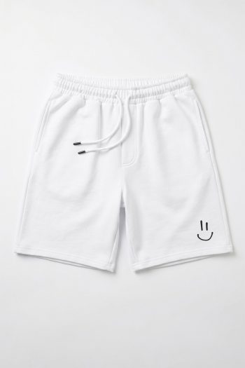 Tiny Smiley Icon, Ανδρικό Σορτσάκι σε Λευκό Χρώμα