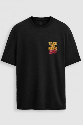 Oversized T-Shirt σε Μαύρο Χρώμα με σχέδιο, Risk Taken