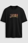 Oversized T-Shirt σε Μαύρο Χρώμα με σχέδιο, Japan Collage