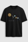 Oversized T-Shirt σε Μαύρο Χρώμα με σχέδιο, Solar System Map