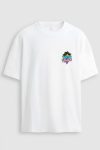 Oversized T-Shirt σε Λευκό Χρώμα με σχέδιο, Palm Sunset Badge