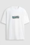 Oversized T-Shirt σε Λευκό Χρώμα με σχέδιο, Patchwork United