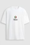 Oversized T-Shirt σε Λευκό Χρώμα με σχέδιο, Italia Token Centered