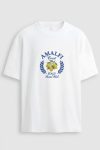 Oversized T-Shirt σε Λευκό Χρώμα με σχέδιο, Amalfi Lemon Centered