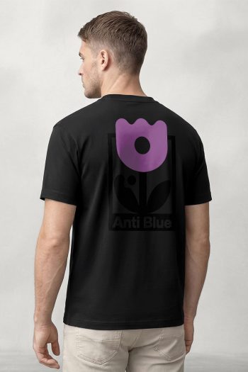 Anti Blue Flower Mark,T-Shirt σε Μαύρο Χρώμα