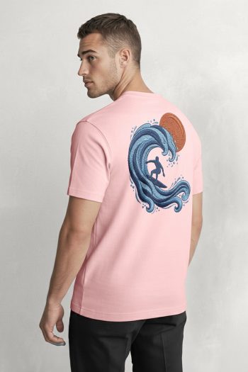 Great Wave Surfer, Μπλούζα T-Shirt σε Ροζ Χρώμα