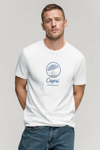 Capri Sunset,T-Shirt σε Λευκό Χρώμα
