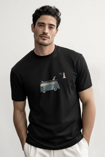Coastal Camper,T-Shirt σε Μαύρο Χρώμα