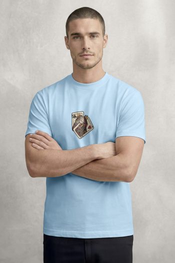 Vintage Card Stack,T-Shirt σε Γαλάζιο Χρώμα