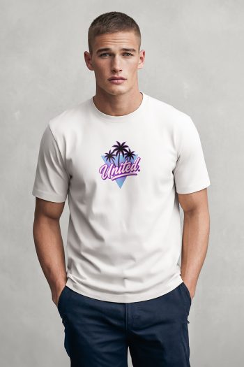 United Palm Sunset, Μπλούζα T-Shirt σε Λευκό Χρώμα