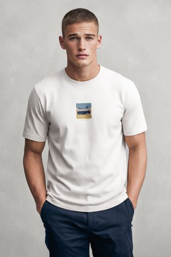 Sunset Window,T-Shirt σε Λευκό Χρώμα