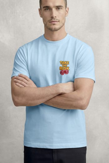 Risk Taken,T-Shirt σε Γαλάζιο Χρώμα