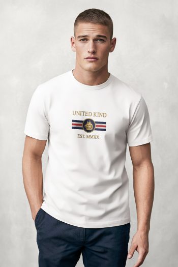 United Flag Badge,T-Shirt σε Λευκό Χρώμα